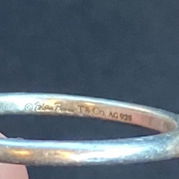 Tiffany olive leaf pearl ring and olive leaf band ring - Picture 7 of 9